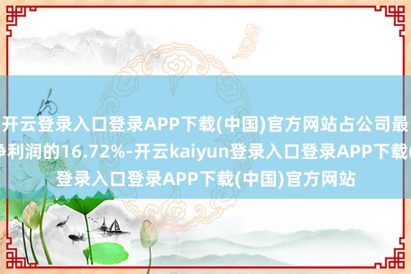 开云登录入口登录APP下载(中国)官方网站占公司最近一期经审计净利润的16.72%-开云kaiyun登录入口登录APP下载(中国)官方网站