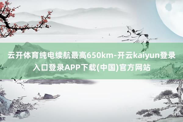 云开体育纯电续航最高650km-开云kaiyun登录入口登录APP下载(中国)官方网站