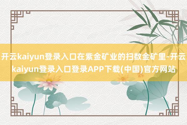 开云kaiyun登录入口在紫金矿业的扫数金矿里-开云kaiyun登录入口登录APP下载(中国)官方网站